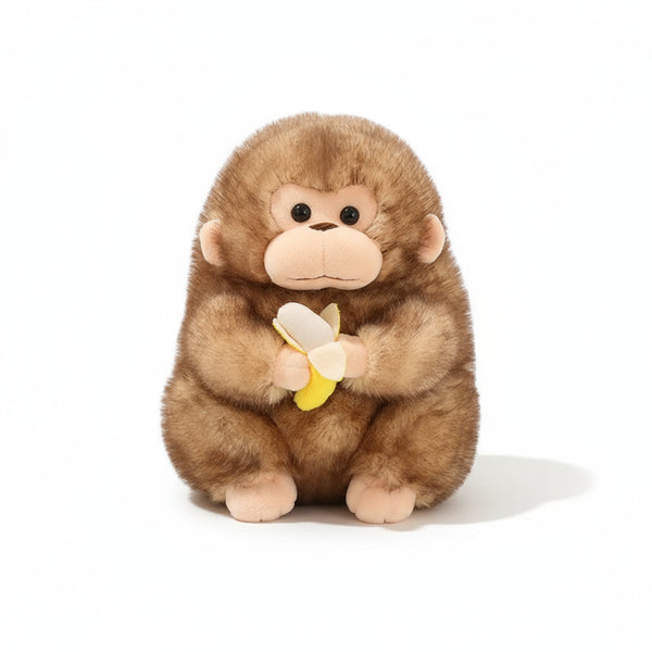 affe mit banane kuscheltier braun
