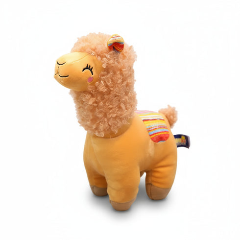 alpaka kuscheltier bunt gelb