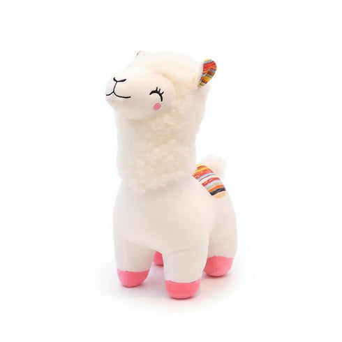 alpaka kuscheltier bunt weiss