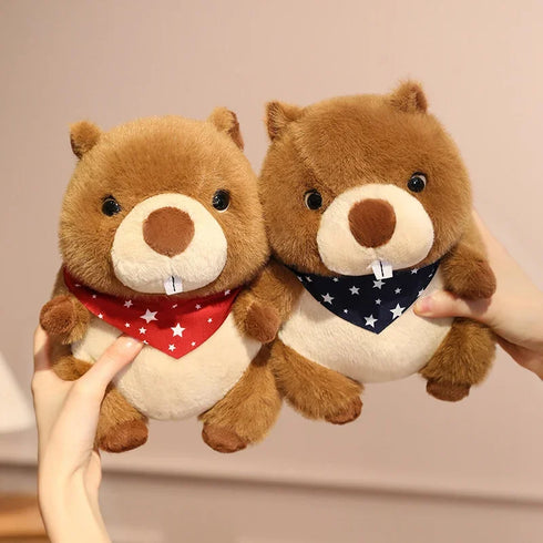 Biber Kuscheltier mit Schal