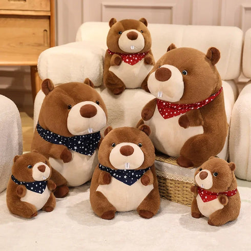 Biber Kuscheltier mit Schal