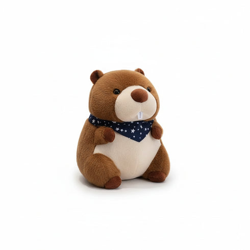 Biber Kuscheltier mit Schal Schwarz