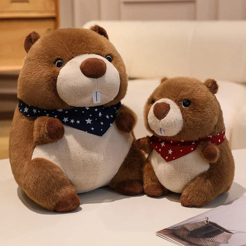 Biber Kuscheltier mit Schal