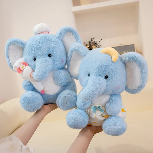 Blauer Elefant Kuscheltier