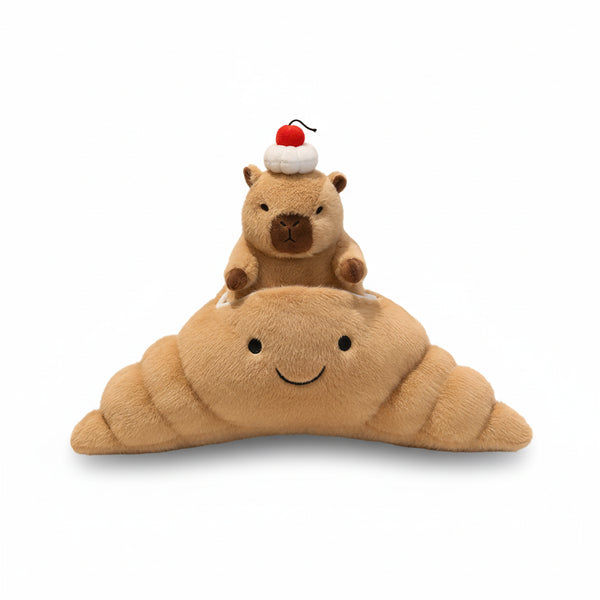 Croissant-Capybara Kuscheltier Braun