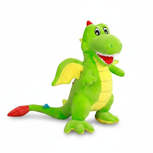 Drache Kuscheltier mit großen Augen Grün