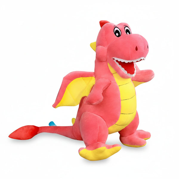 Drache Kuscheltier mit großen Augen Rosa