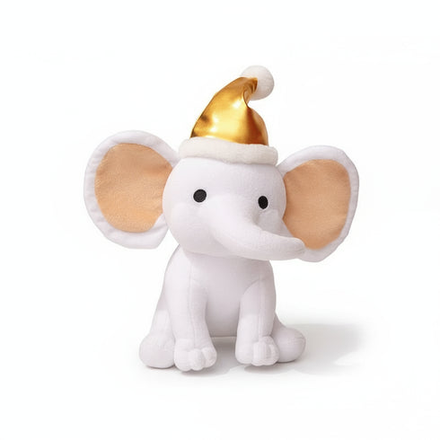 elefant kuscheltier mit hut gold