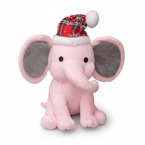 elefant kuscheltier mit hut rosa