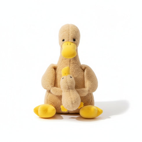 Ente Kuscheltier mit Baby Gelb