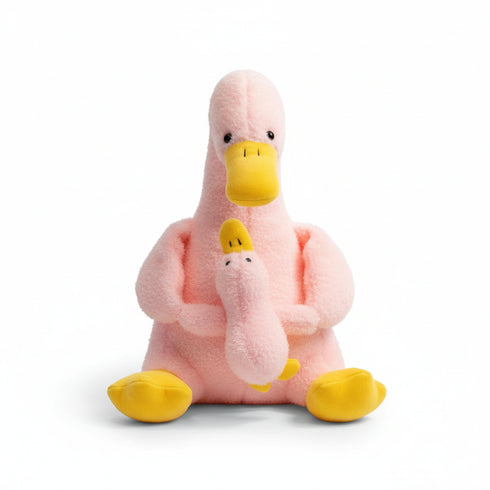 Ente Kuscheltier mit Baby Rosa