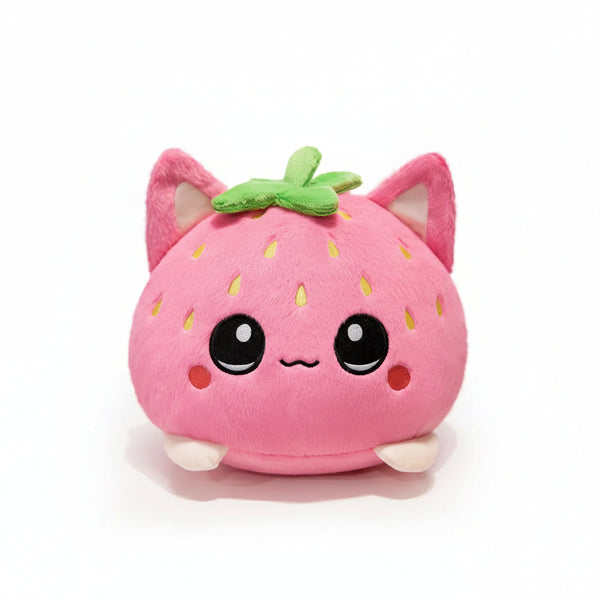 Erdbeer Katze Kuscheltier Rosa