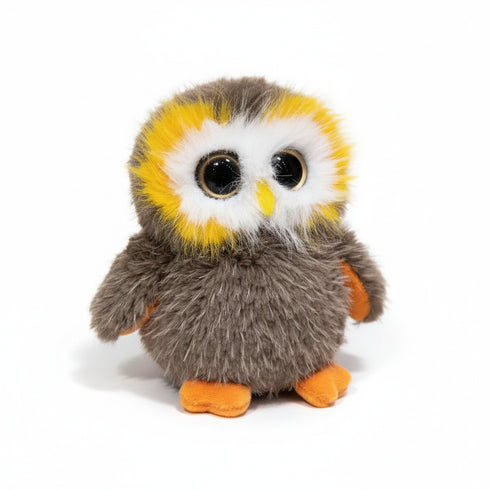 Eule Kuscheltier mit großen Augen Braun