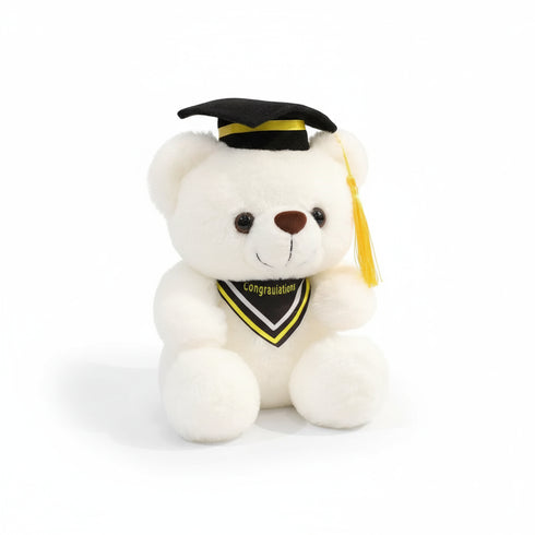 Graduierte Bär Kuscheltier Weiß