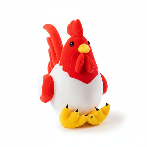 Hahn Kuscheltier Gemustert Rot