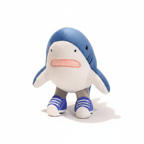 Hai Kuscheltier mit Turnschuhen Blau