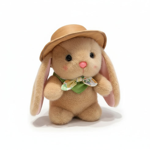 Hase Kuscheltier mit Hut Braun