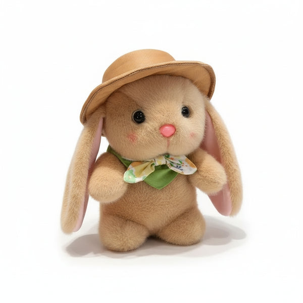 Hase Kuscheltier mit Hut Braun