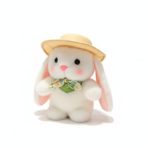 Hase Kuscheltier mit Hut Weiß