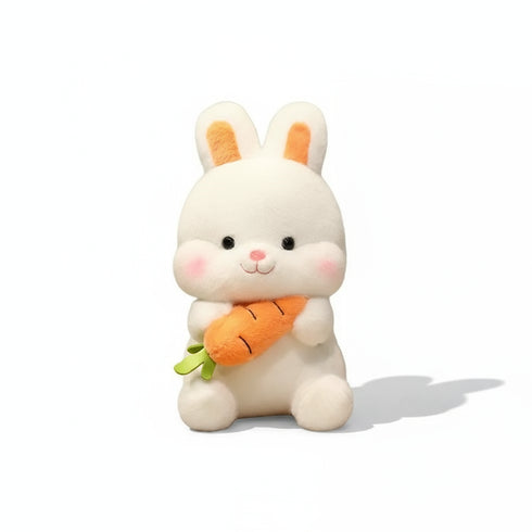 hase mit karotte kuscheltier weiss