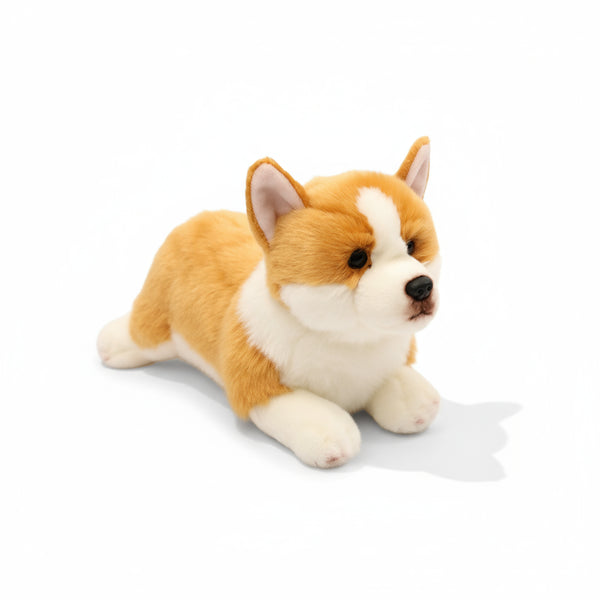 Hund Kuscheltier mit kurzen Beinen Orange