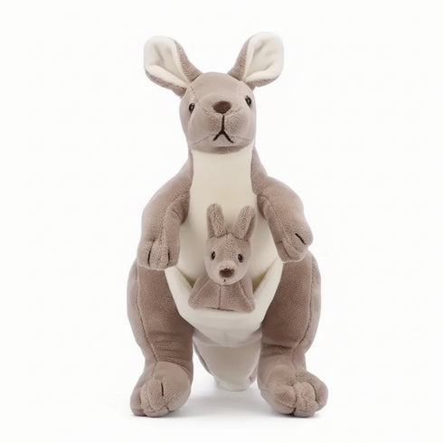 Känguru Kuscheltier mit Beutel Braun