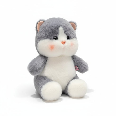 Katze Kuscheltier Flauschbacke Grau