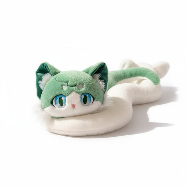 Katzen-Schlange Kuscheltier Grün