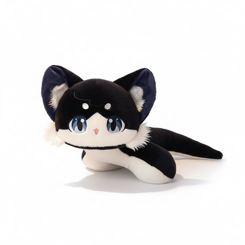 Katzen-Schlange Kuscheltier Schwarz