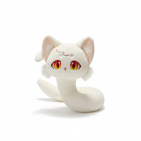 Katzen-Schlange Kuscheltier Weiß