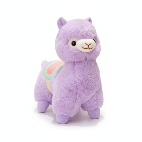 Kuscheltier Alpaka mit Sattel Lila