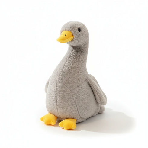 Kuscheltier Ente mit Gelbem Schnabel Grau