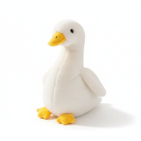 Kuscheltier Ente mit Gelbem Schnabel Weiß