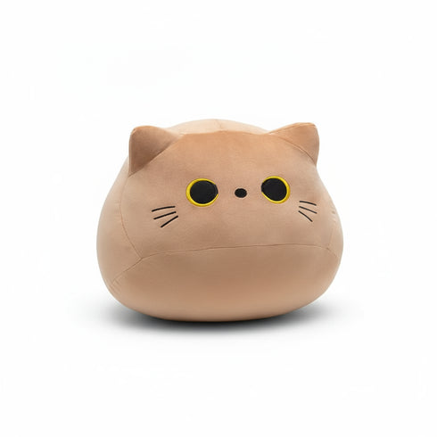 kuscheltier katze rund braun