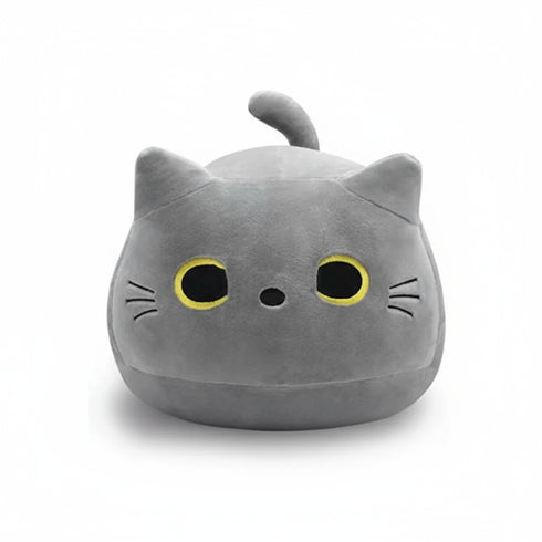 kuscheltier katze rund grau