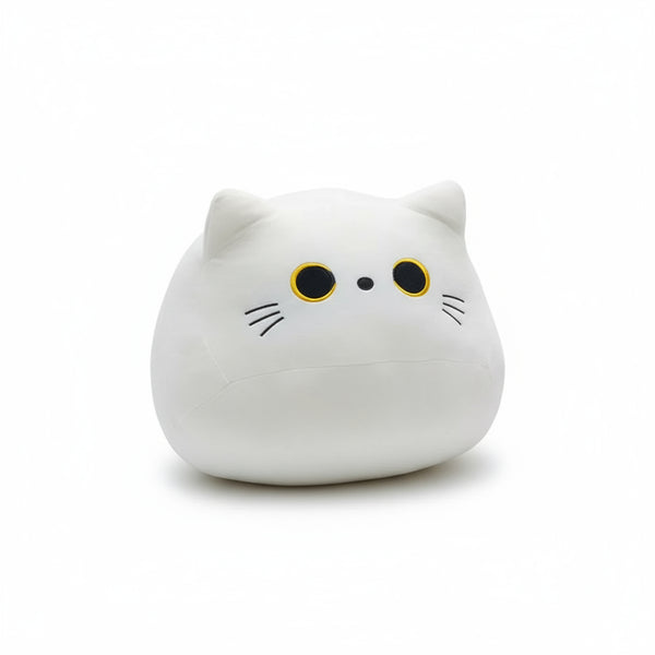 kuscheltier katze rund weiss