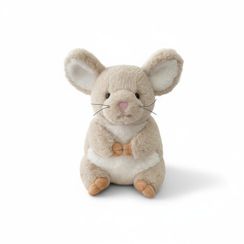 Maus Kuscheltier mit Großen Ohren Grau