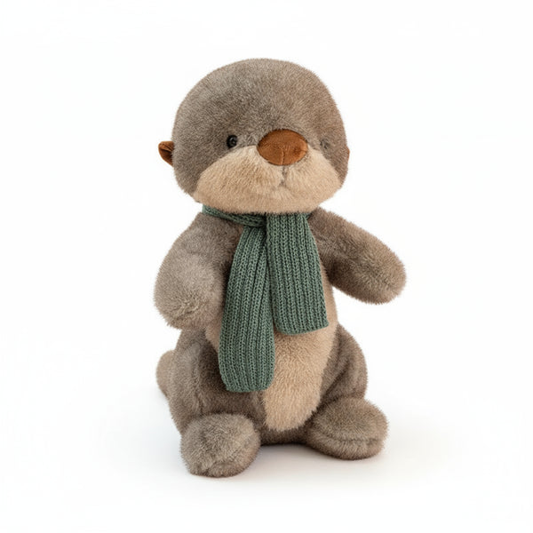otter kuscheltier mit schal braun