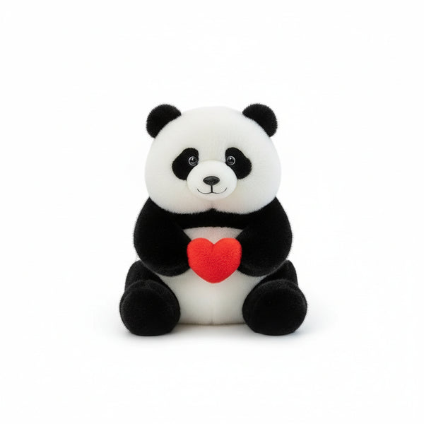 Panda Kuscheltier mit Hertz Schwarz