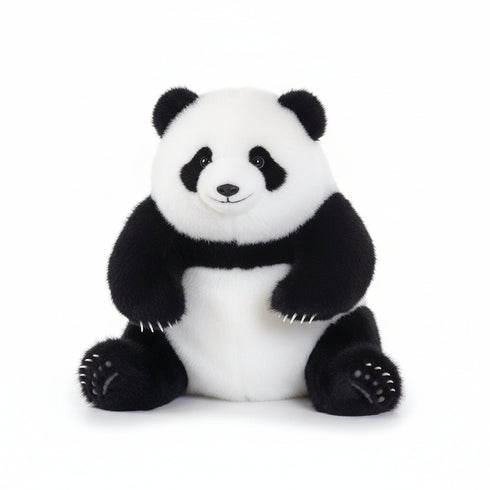 Panda Kuscheltier Sitzend Schwarz
