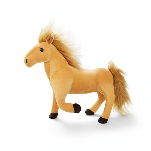 Pferd Kuscheltier mit Mähne Beige