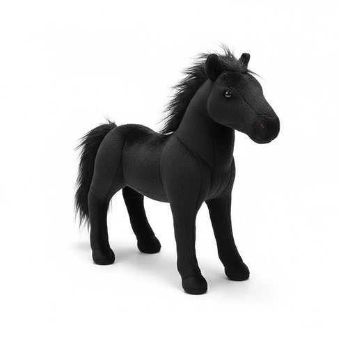 Pferd Kuscheltier mit Mähne Schwarz