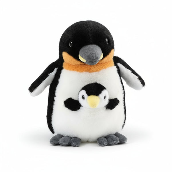 Pinguin Kuscheltier mit Baby Schwarz