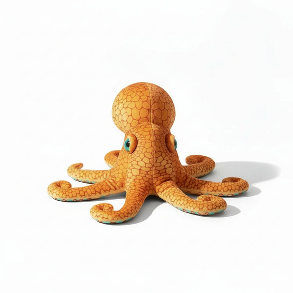 Realistische Oktopus Kuscheltier Orange