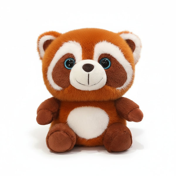 Roter Panda Kuscheltier mit Glitzeraugen Orange