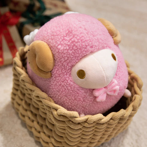 Rundes Schaf Kuscheltier Pastell