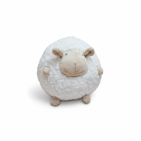 schaf kuscheltier rund weiss