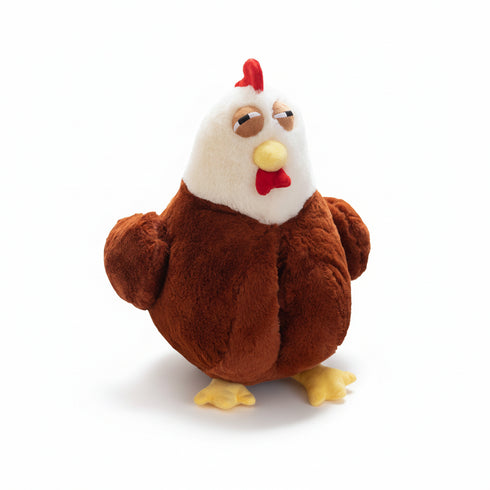 Schielendes Huhn Kuscheltier Braun