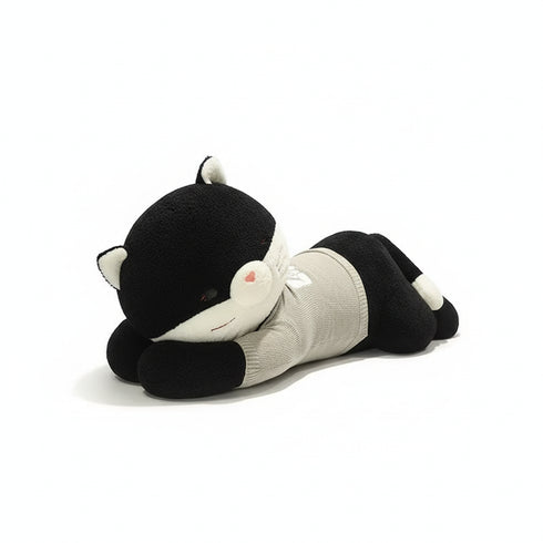 Schlafendes Katzen Kuschelkissen Schwarz