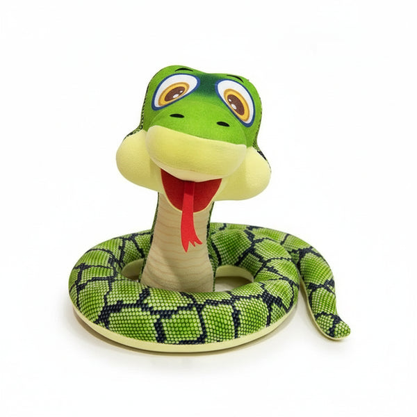 Schlange Kuscheltier mit großen Augen Grün